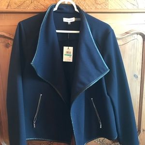 Calvin Klein 0X drape front cropped jacket NWT.